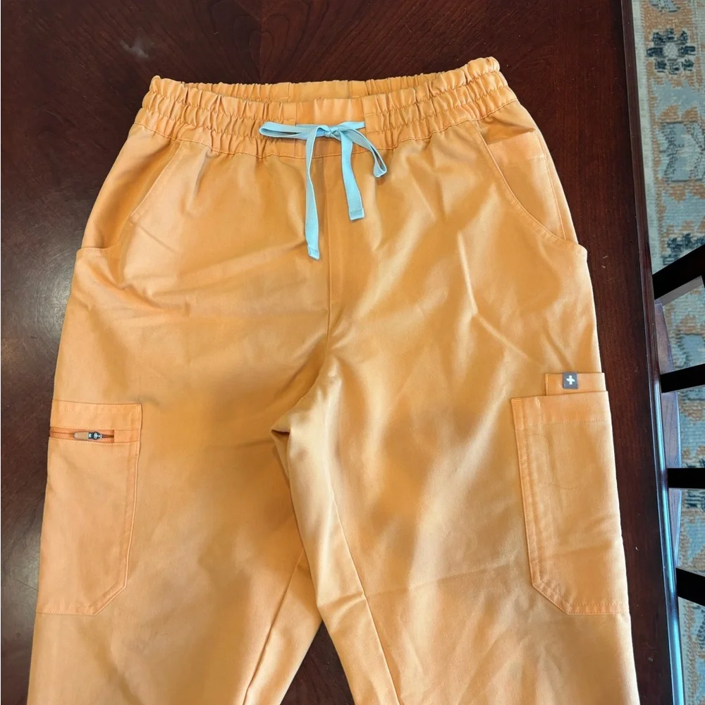 Figs- Shaka Orange- High Rise Relaxed Uman Joggers- Size Medium - Picture 1 of 3